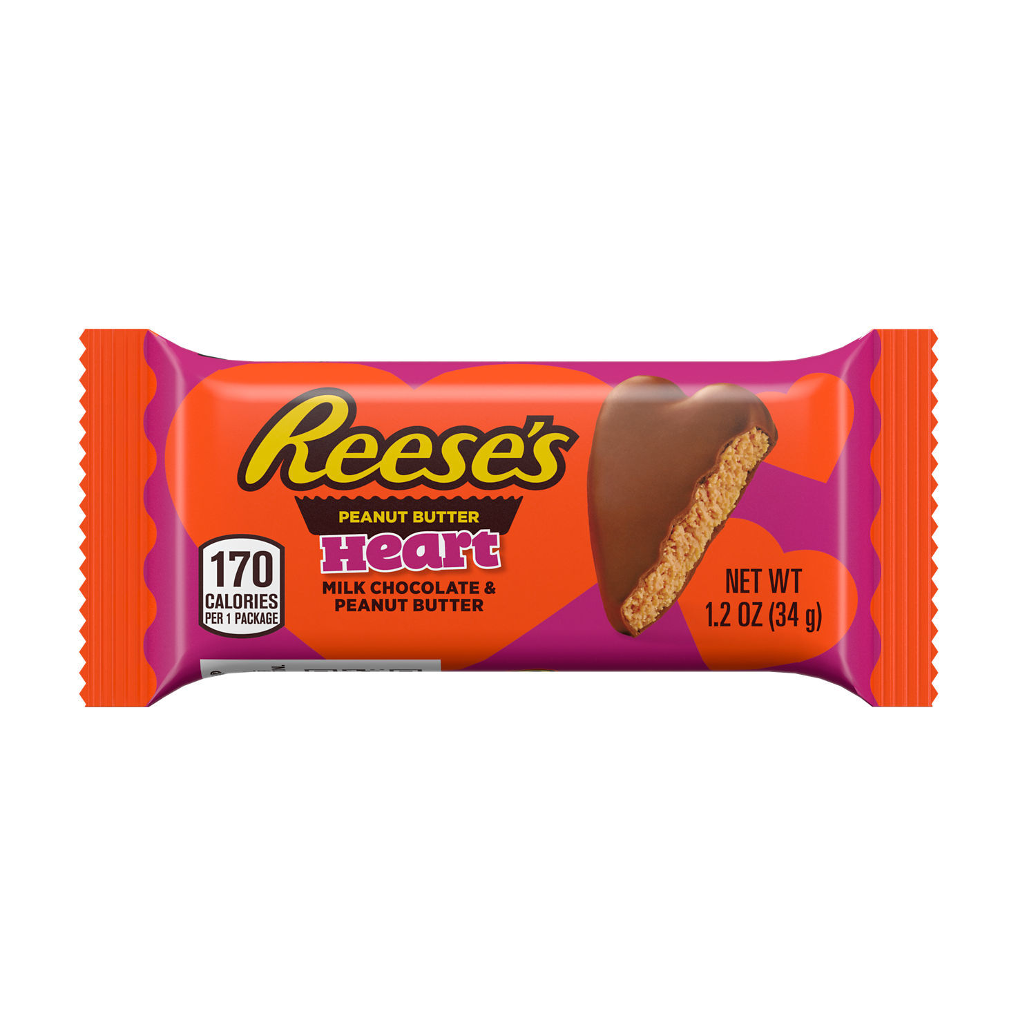 REESE’S Milk Chocolate Peanut Butter Hearts Valentine’s Candy Packs, 1.2 oz (36 Count) - THE HERSHEY COMPANY