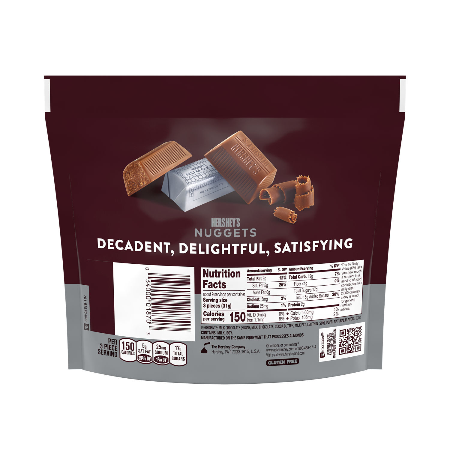 HERSHEY’S NUGGETS Milk Chocolate 10.2oz Candy Bag - THE HERSHEY COMPANY