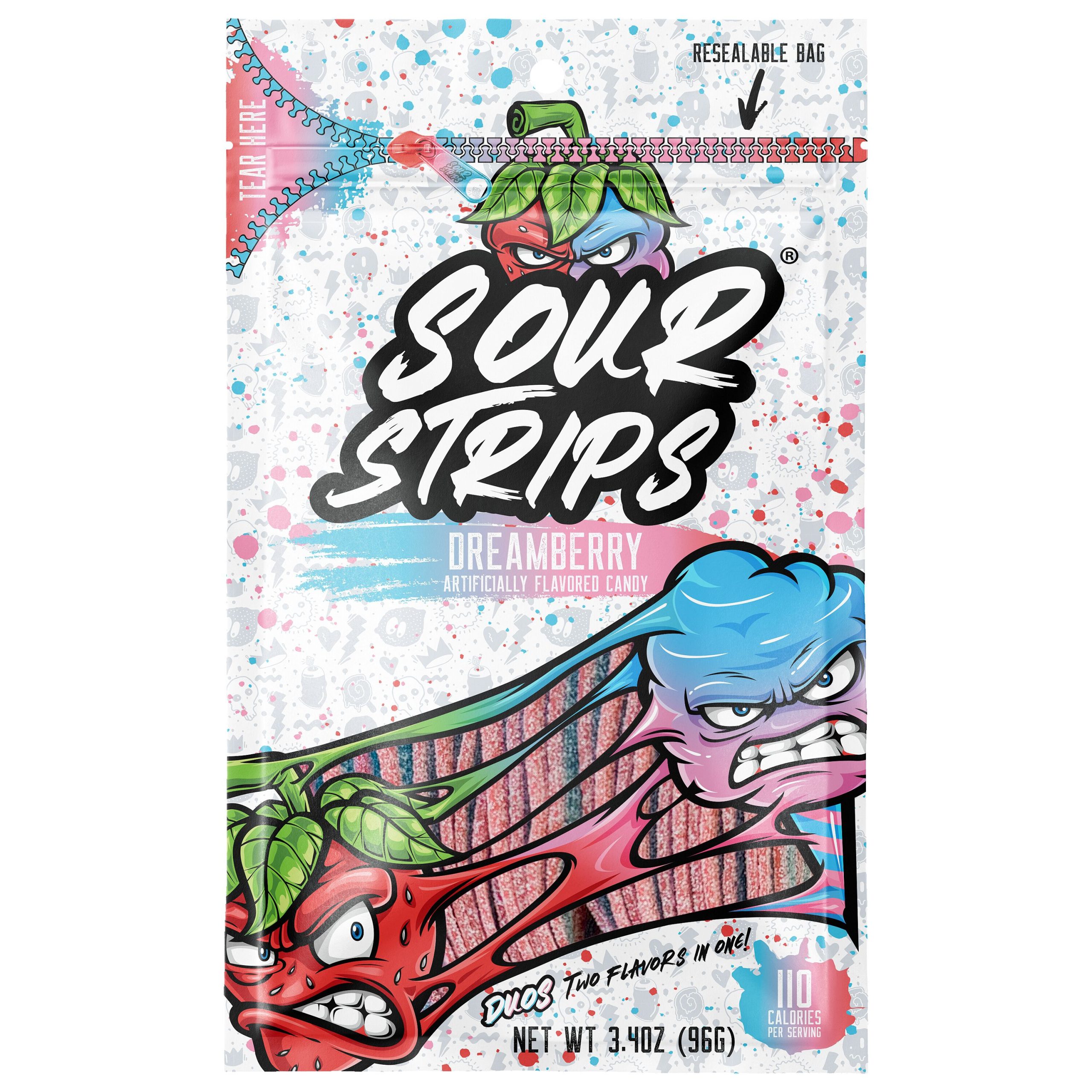 Sour Strips Dreamberry Candy Peg Bag, 3.4oz - THE HERSHEY COMPANY