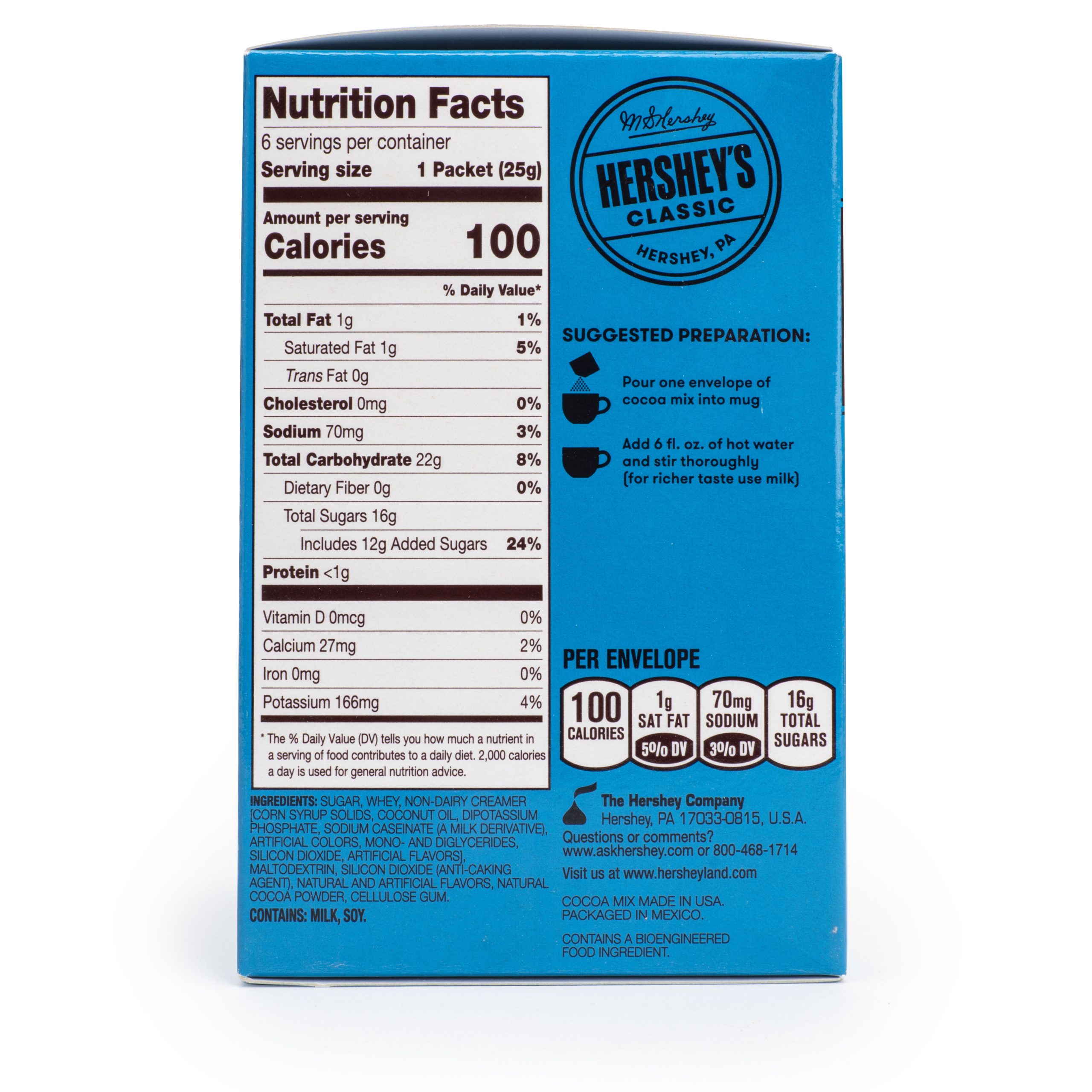 HERSHEY’S Cookies ‘n’ Cream Hot Cocoa Mix, 0.88oz (6 Count) - THE HERSHEY COMPANY
